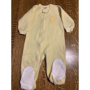 VINTAGE Carter's Fleece Toddler 2 Years Yellow Footie Sleeper Pajamas USA